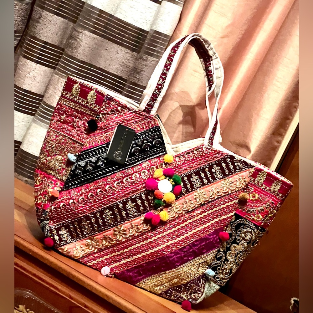New NWT HANDMADE BOHEMIAN SUMMER TOTE BAG